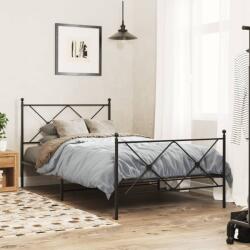 vidaXL fekete fém ágykeret fej- és lábtámlával 100 x 190 cm (376514)