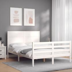 vidaXL fehér tömör fa ágykeret fejtámlával 140 x 200 cm (3194637)