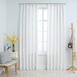 vidaXL 2 db törtfehér sötétítőfüggöny kampókkal 140 x 175 cm (134485)
