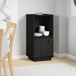 vidaXL fekete tömör fenyőfa tálalószekrény 38x35x80 cm (814348)