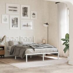 vidaXL fehér fém ágykeret fejtámlával 135 x 190 cm (376176)