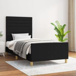 vidaXL ágykeret matrac nélkül Fekete 80x200 cm szövet 80x200 cm (3125092)