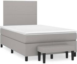 vidaXL világosszürke szövet rugós ágy matraccal 120 x 190 cm (3270341)