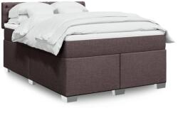 vidaXL sötétbarna szövet rugós ágy matraccal 140 x 200 cm (3288221)