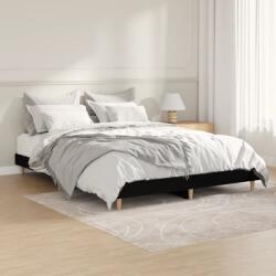 vidaXL fekete szerelt fa ágykeret 135 x 190 cm (832078) - vidaxl