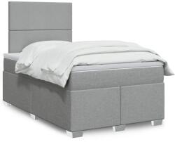 vidaXL világosszürke szövet rugós ágy matraccal 120 x 200 cm (3290448)
