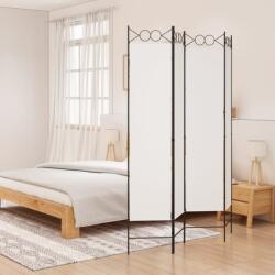 vidaXL 4 paneles fehér szövet térelválasztó 160x200 cm (350150)