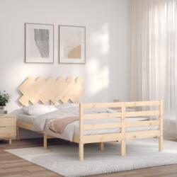 vidaXL tömör fa ágykeret fejtámlával Small Double (3195256) - vidaxl