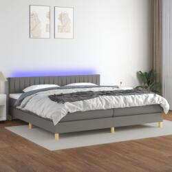 vidaXL sötétszürke szövet rugós és LED-es ágy matraccal 200x200 cm (3133902)
