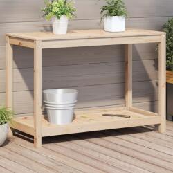 vidaXL tömör fenyőfa ültetőasztal polccal 108x50x75 cm (832402) - vidaxl