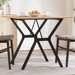 vidaXL tömör fenyőfa és acél étkezőasztal Y-vázzal 80x80x75 cm (3282717) - vidaxl