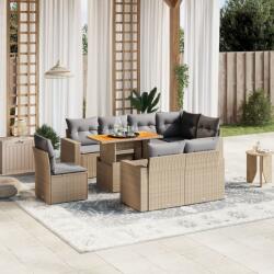 vidaXL 9 részes bézs polyrattan kerti ülőgarnitúra párnákkal (3271409) - vidaxl
