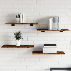 vidaXL 4 db füstös tölgy színű szerelt fa fali polc 60 x 30 x 1, 5 cm (838237)