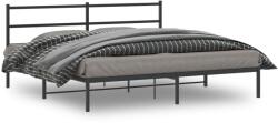 vidaXL fekete fém ágykeret fejtámlával 193 x 203 cm (355371)