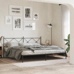 vidaXL fekete fém ágykeret fejtámlával 193 x 203 cm (376508)