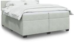 vidaXL világosszürke bársony rugós ágy matraccal 200x200 cm (3288696)