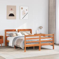 vidaXL viaszbarna tömör fenyőfa ágy matrac nélkül 140 x 200 cm (3306663)
