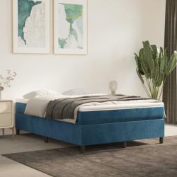vidaXL sötétkék bársony rugós ágy matraccal 140x190 cm (3144679)