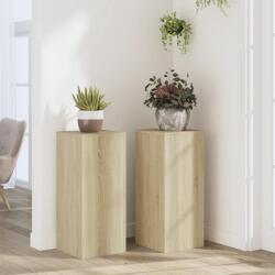 vidaXL 2 db sonoma tölgy szerelt fa növénytartó állvány 30x30x70 cm (852926) - vidaxl