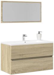 vidaXL sonoma tölgy tükrös fürdőszobaszekrény 80 x 38, 5 x 45 cm (849646)
