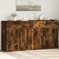 vidaXL 2 db füstös tölgy színű szerelt fa tálalószekrény 79x38x80 cm (3276620)