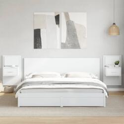 vidaXL 2 db fehér falra szerelhető éjjeliszekrény LED-világítással (848158)