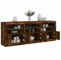 vidaXL füstös tölgy színű tálalószekrény LED-ekkel 181, 5x37x67 cm (3209006)
