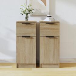 vidaXL 2 db sonoma tölgy színű szerelt fa tálalószekrény 30x30x70 cm (811122)