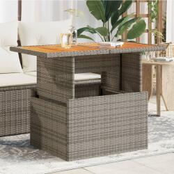 vidaXL szürke polyrattan és akácfa kerti asztal 100 x 55 x 73 cm (366127) - vidaxl