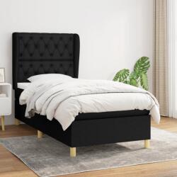 vidaXL fekete szövet rugós ágy matraccal 80 x 200 cm (3128719)