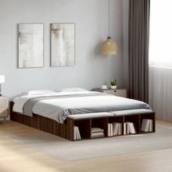 vidaXL barna tölgyszínű szerelt fa ágykeret 120 x 200 cm (3280579)