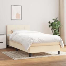 vidaXL krémszínű szövet rugós ágy matraccal 80 x 200 cm (3140014)