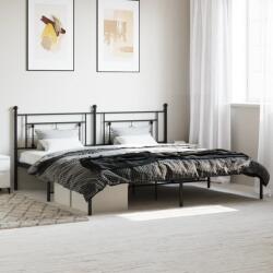 vidaXL fekete fém ágykeret fejtámlával 193 x 203 cm (374345)