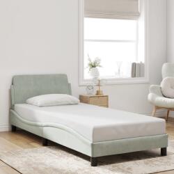 vidaXL világosszürke bársony ágykeret matrac nélkül 90x200 cm (373112)
