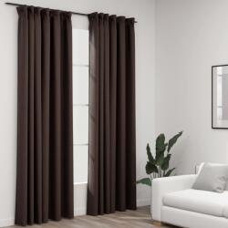vidaXL 2 db tópszínű vászonhatású sötétítőfüggöny kampókkal 140x225 cm (321205)