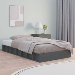 vidaXL szürke tömör fa ágykeret 75 x 190 cm (Small Single) (820698)