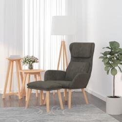 vidaXL sötétszürke bársony pihenőfotel lábtartóval (3097821) - vidaxl