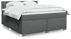 vidaXL sötétszürke szövet rugós ágy matraccal 180 x 200 cm (3288282) - vidaxl
