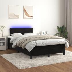 vidaXL fekete bársony rugós és LED-es ágy matraccal 120x200 cm (3134275)