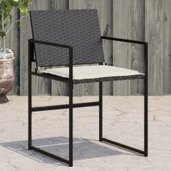 vidaXL 4 db fekete polyrattan kerti szék párnával (4008581)