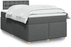 vidaXL sötétszürke szövet rugós ágy matraccal 120 x 190 cm (3288934)