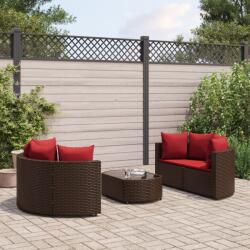 vidaXL 5 részes barna polyrattan kerti ülőgarnitúra párnával (3308445)