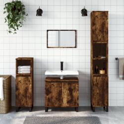 vidaXL füstös tölgy színű szerelt fa fürdőszobaszekrény 58x33x60 cm (831593)