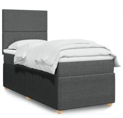 vidaXL sötétszürke szövet rugós ágy matraccal 90x190 cm (3291905)