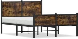vidaXL füstös tölgy színű fém ágykeret matrac nélkül 120 x 200 cm (4007848)
