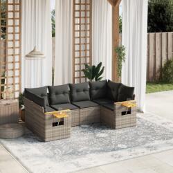 vidaXL 6 részes szürke polyrattan kerti ülőgarnitúra párnákkal (3227103)
