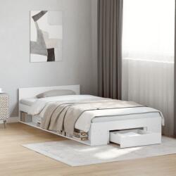 vidaXL fehér szerelt fa ágykeret fiókkal 100 x 200 cm (3280790)