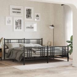vidaXL fekete fém ágykeret fej- és lábtámlával 183 x 213 cm (376347)