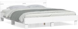 vidaXL fehér szerelt fa ágykeret fejtámlával 200 x 200 cm (3207392) - vidaxl