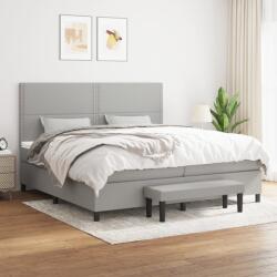 vidaXL világosszürke szövet rugós ágy matraccal 200 x 200 cm (3136621)